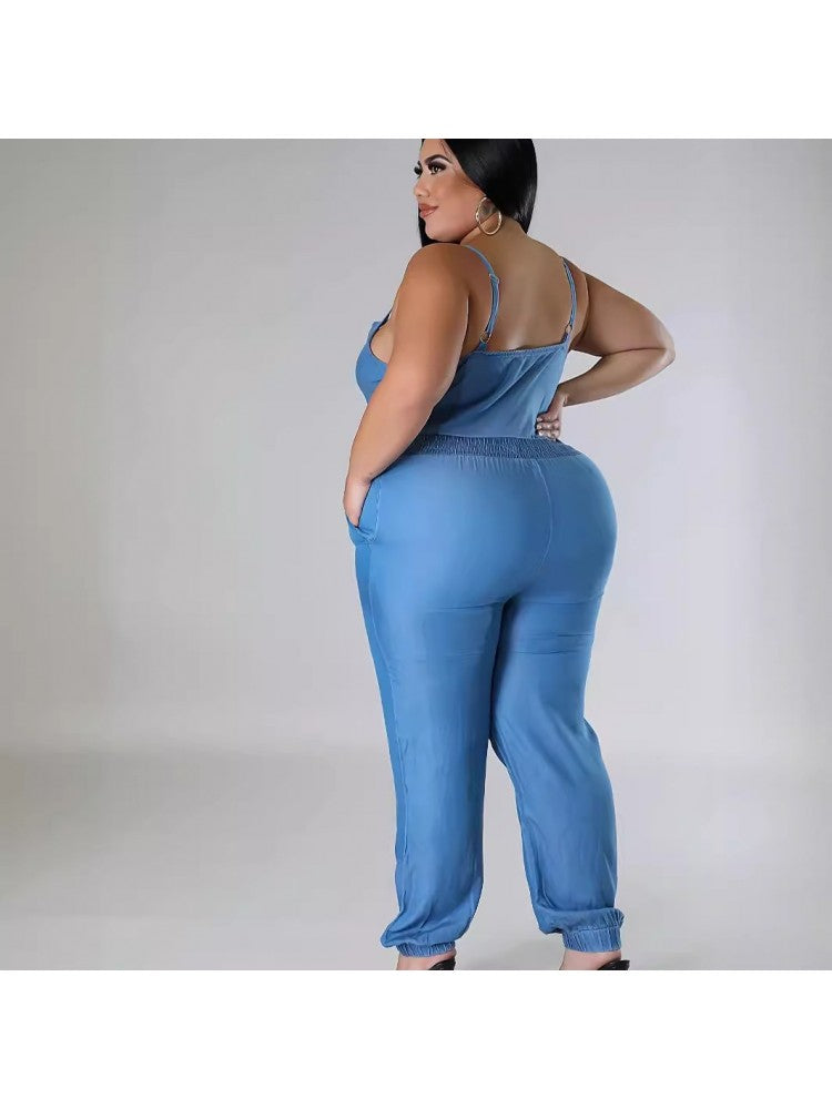 Plus Size Denim Jumpsuit