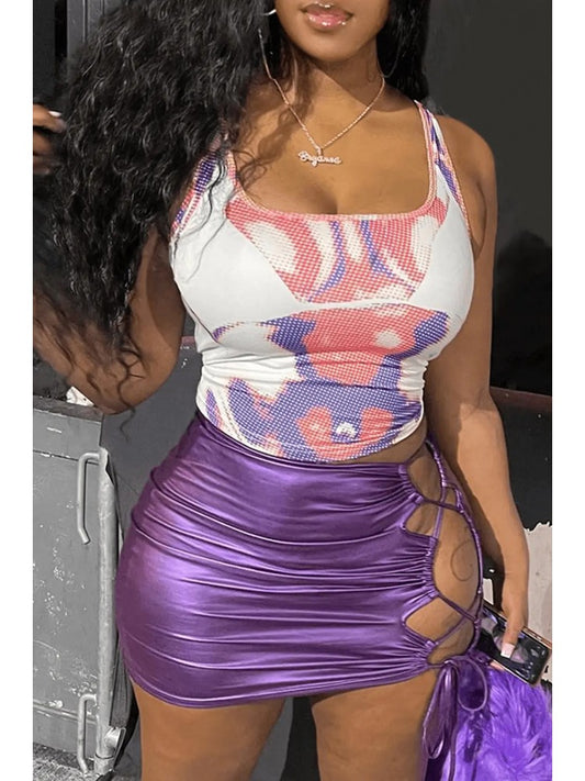 Graphic Tank & Skirt Set