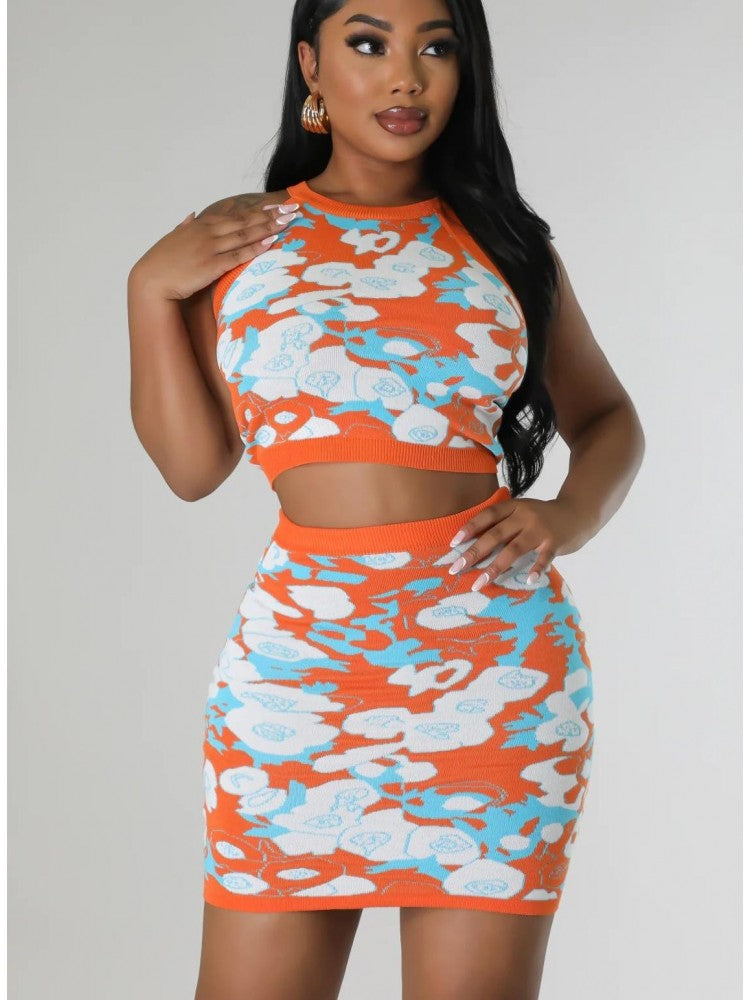 Sexy Printing Skirt Set