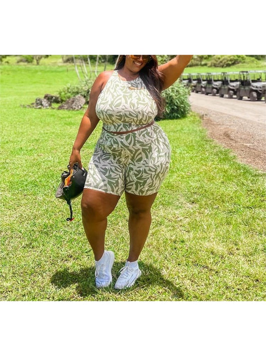 Green Colorblock 2 Piece Set