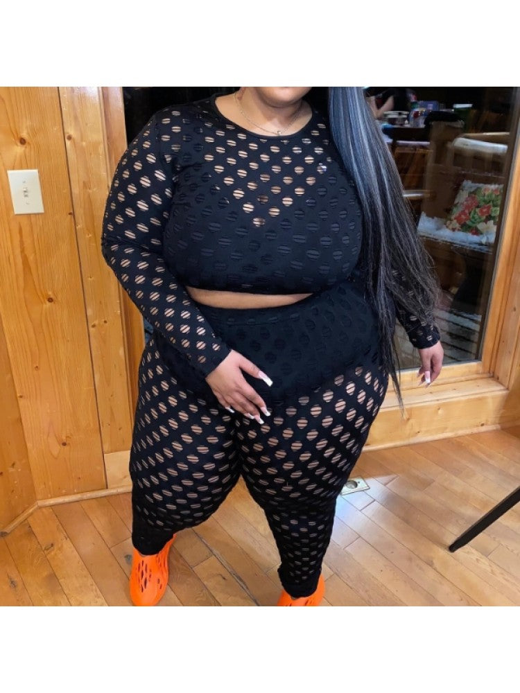 Plus Size See Through Set