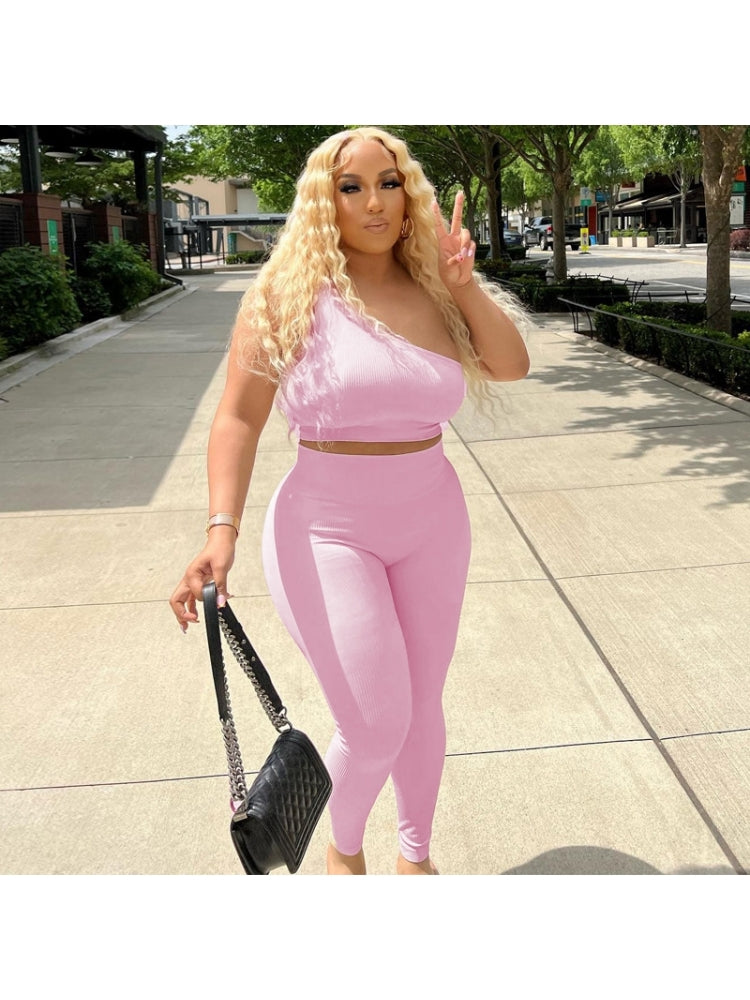 One Shoulder 2 Piece Set