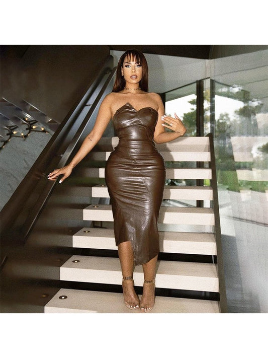 Brown Gliding Dress