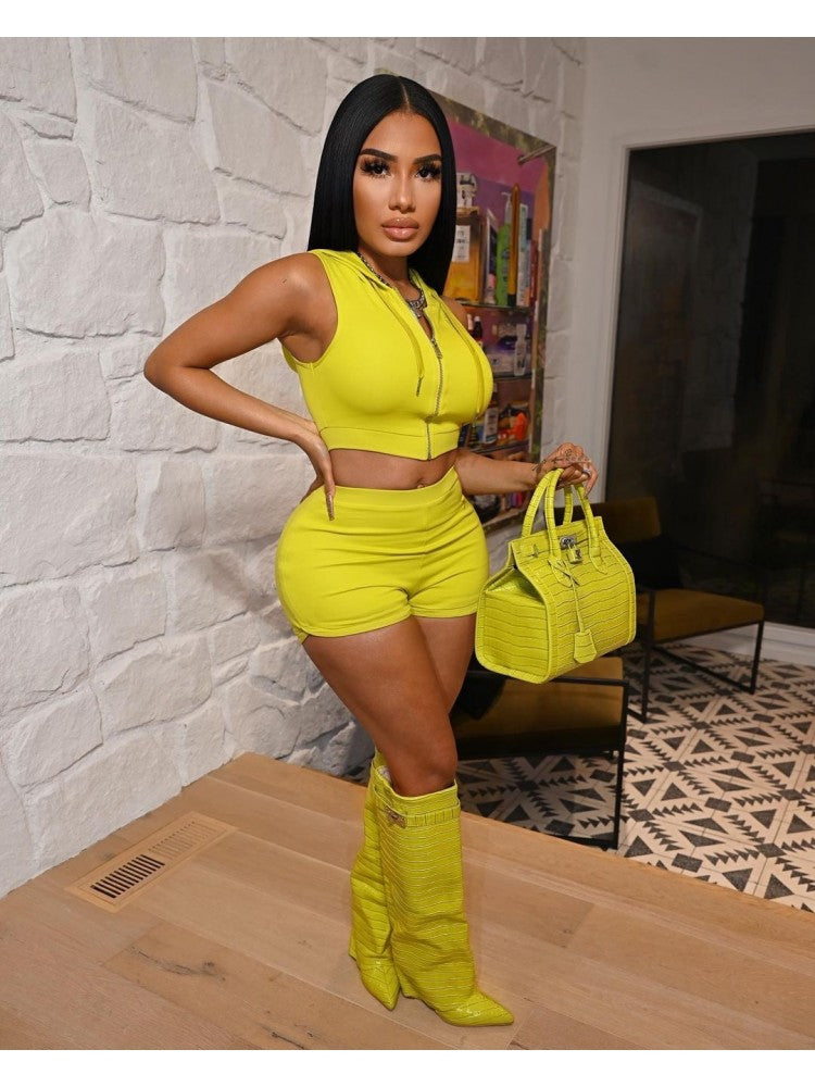 Hooded Crop 2 Piece Set