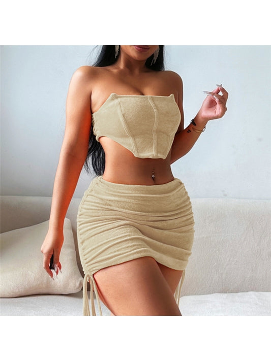 Strapless Crop & Skirt Set