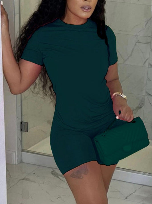 Plain Biker Short Set