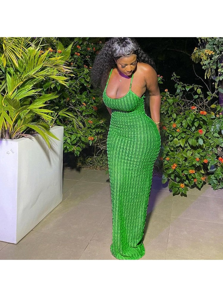 Halter Backless Lace Up Dress