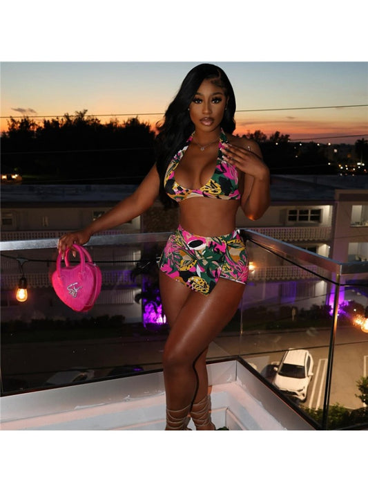 Low Cut Sexy Short Set