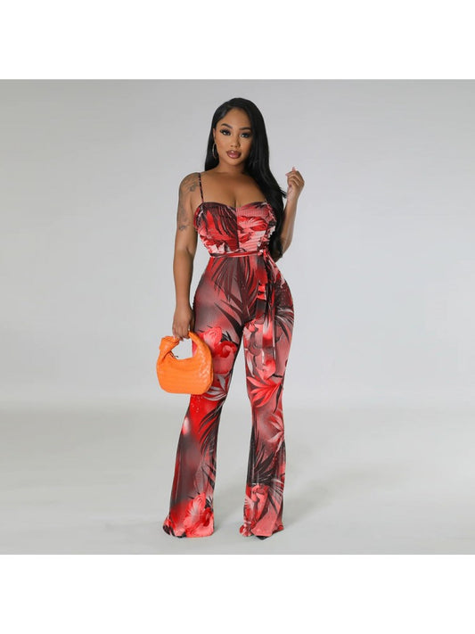 Sexy Beach Print Jumpsuit