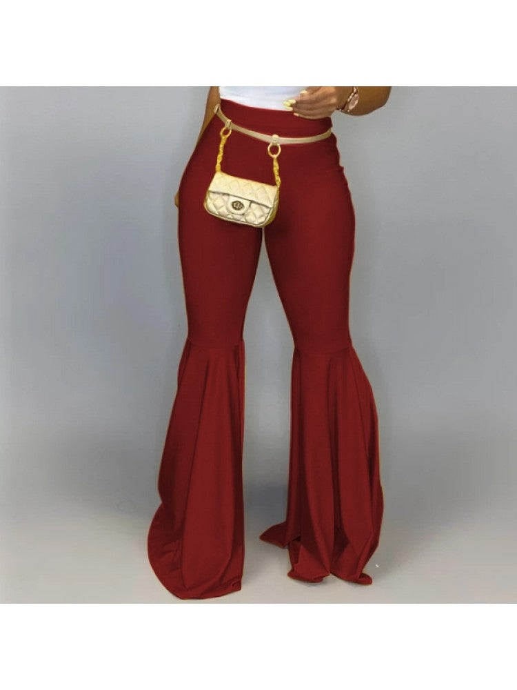 Pure Color Flare Pants