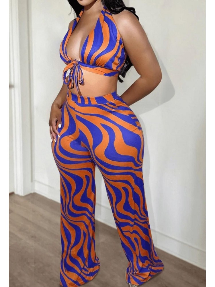 Sexy Halter Squiggly 2 Piece Set