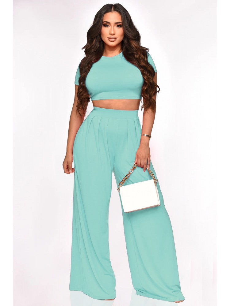 Casual Pure Color 2 Piece Set