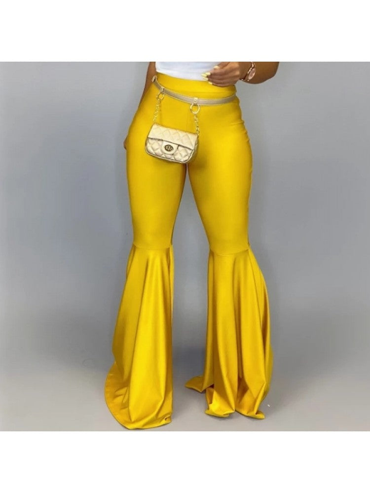 Pure Color Flare Pants