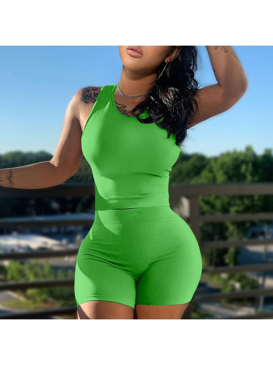 Pure Color 2 Piece Short Set