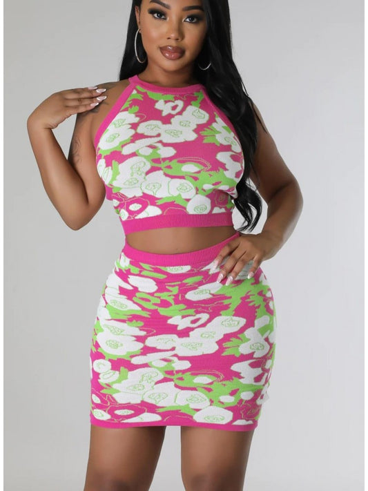 Sexy Printing Skirt Set