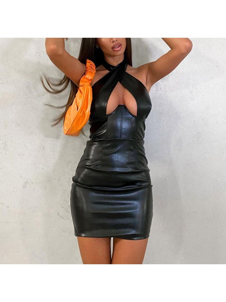 Leather Halter Dress