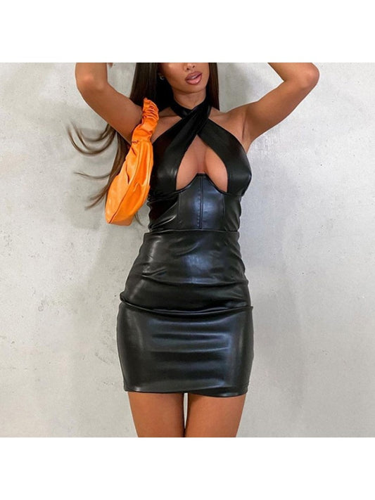 Leather Halter Dress