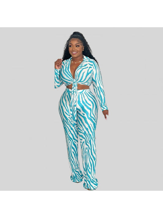 Zebra Print Trouser Set