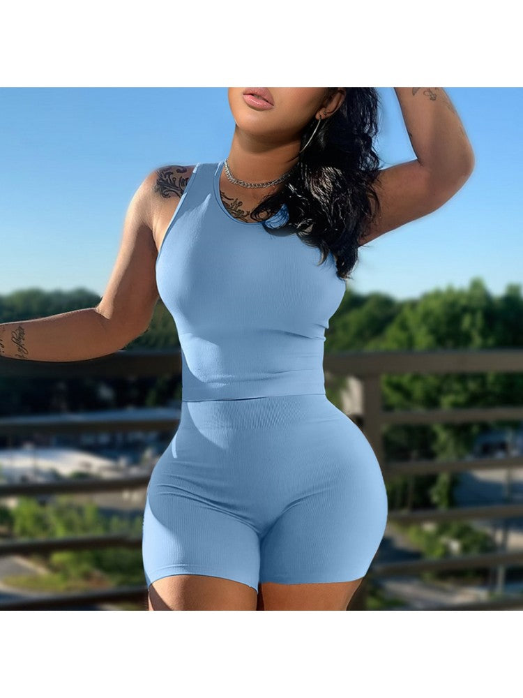 Pure Color 2 Piece Short Set
