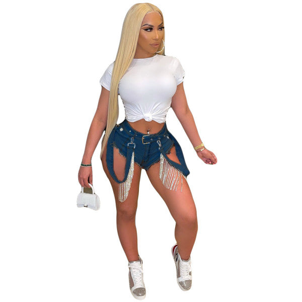 Diamond Denim Shorts