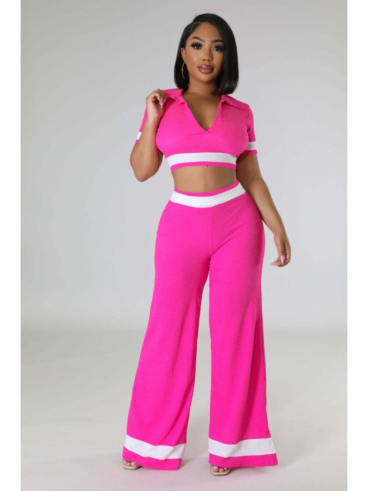 Contrast Color Trouser Set