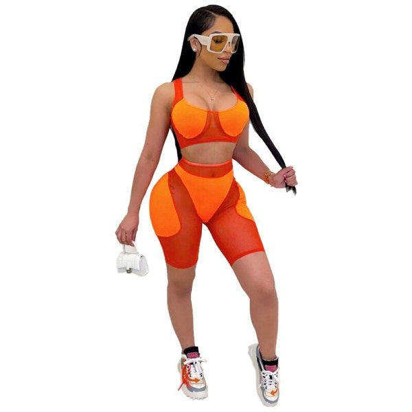 Mesh Biker Short Set