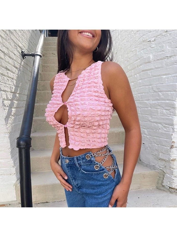 Pure Color Sleeveless Vest