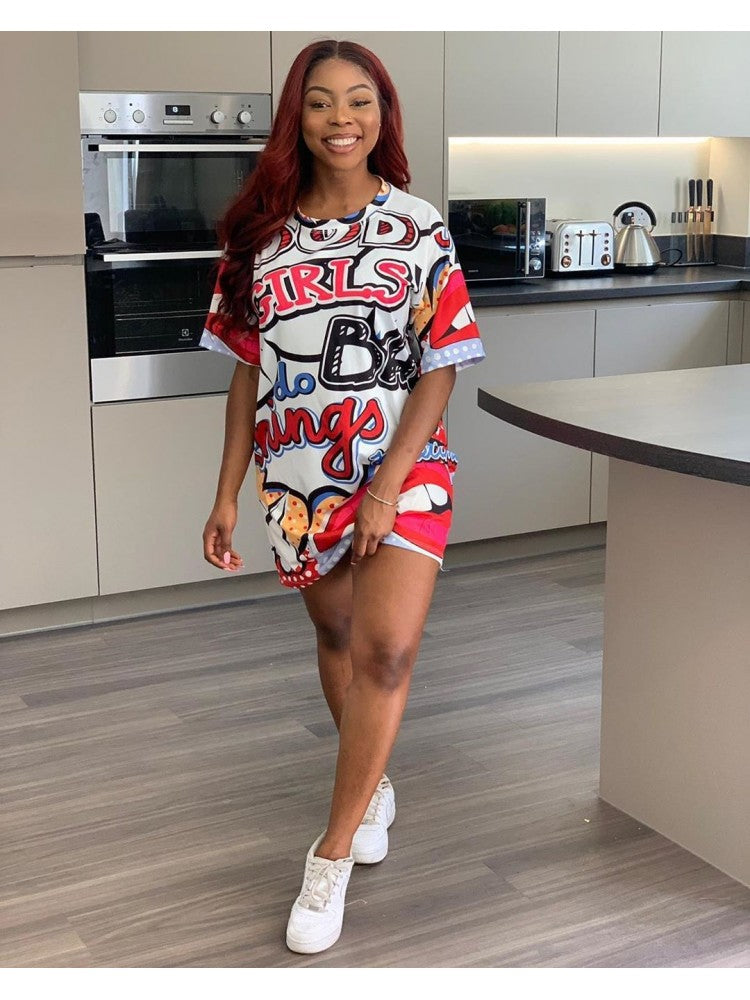 Loose Short Sleeve Dress