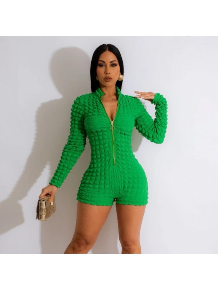 Pure Color Long Sleeve Romper