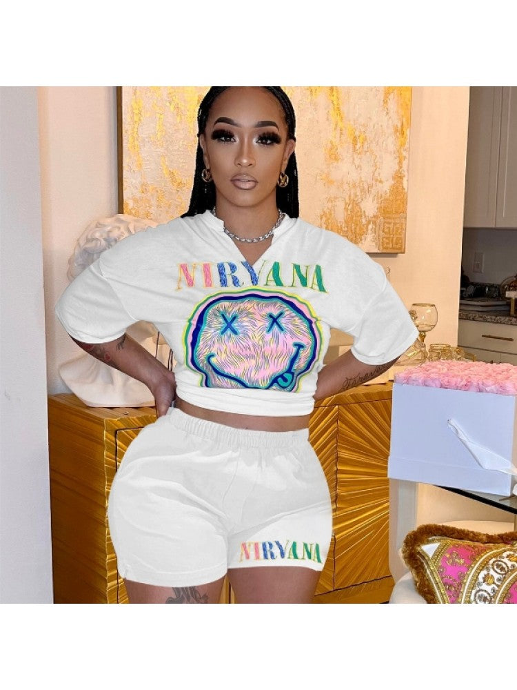 Letter Print Short Set