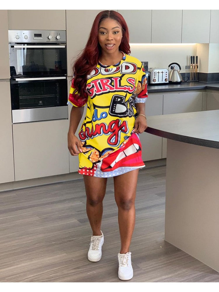 Loose Short Sleeve Dress