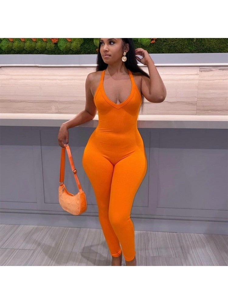 Sleeveless V-Neck Jumpsuit