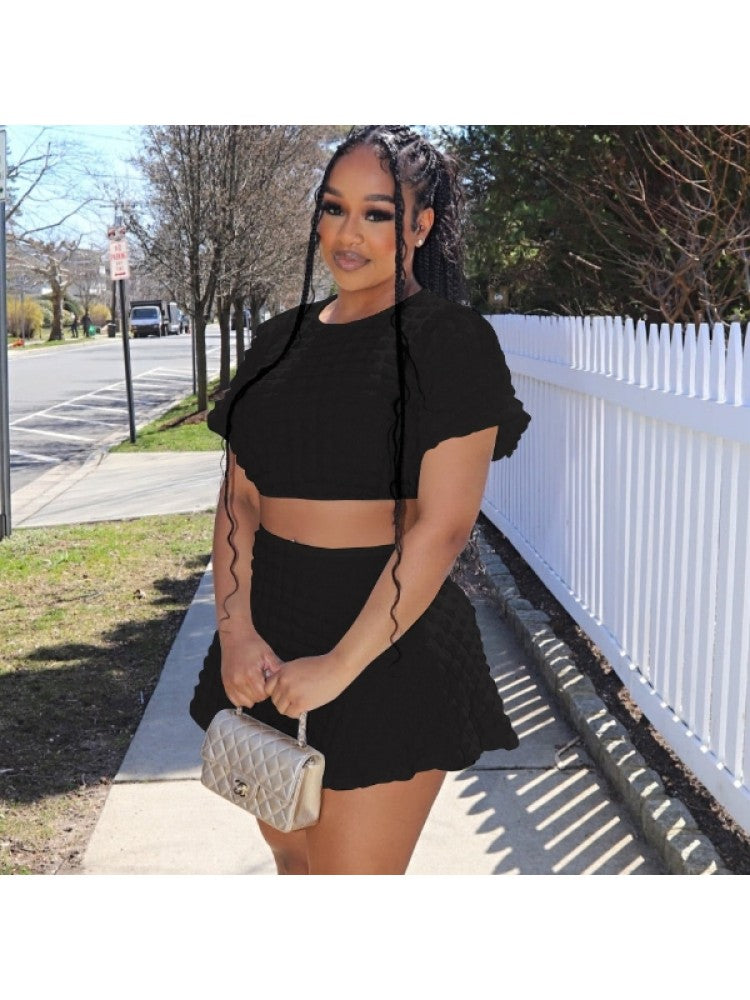 Plain 2 Piece Skirt Set