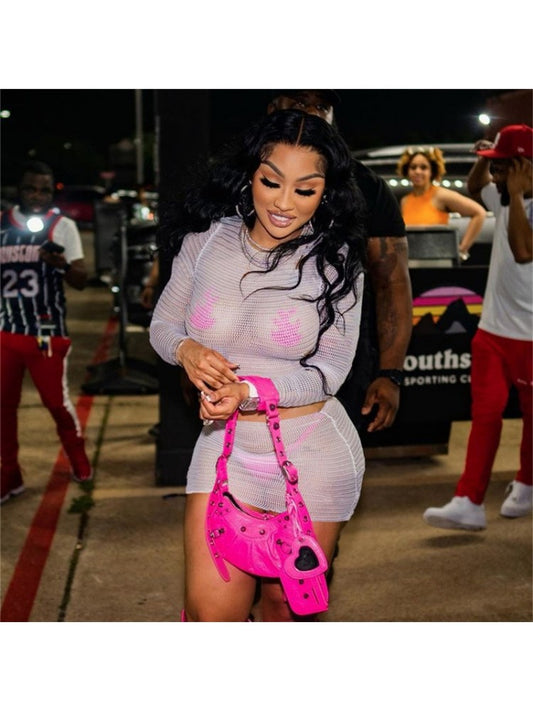 See Through Skirt Set