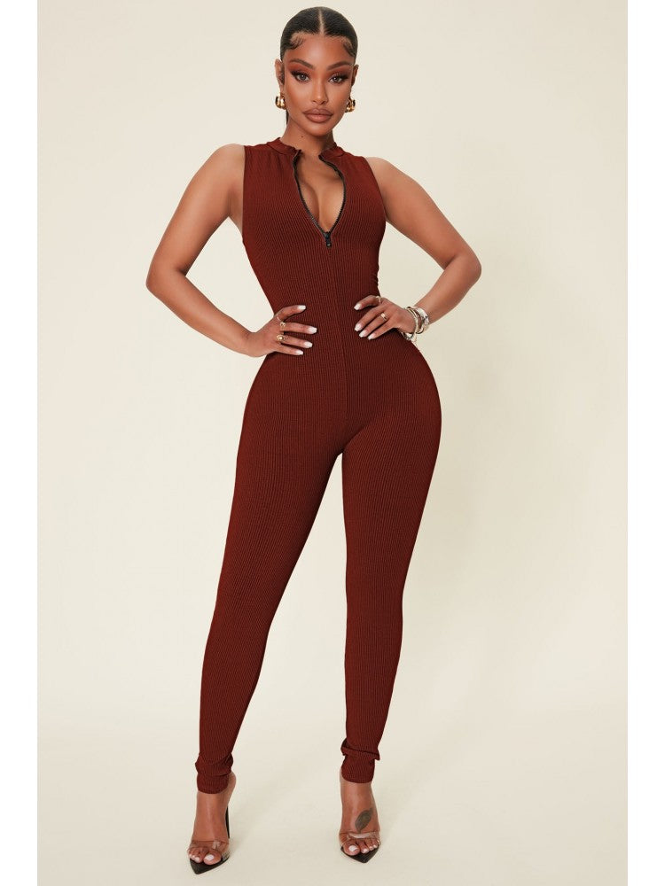 Fitted Sleeveless Jumpsuit