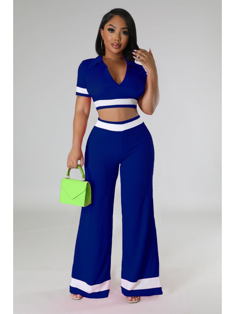 Contrast Color Trouser Set