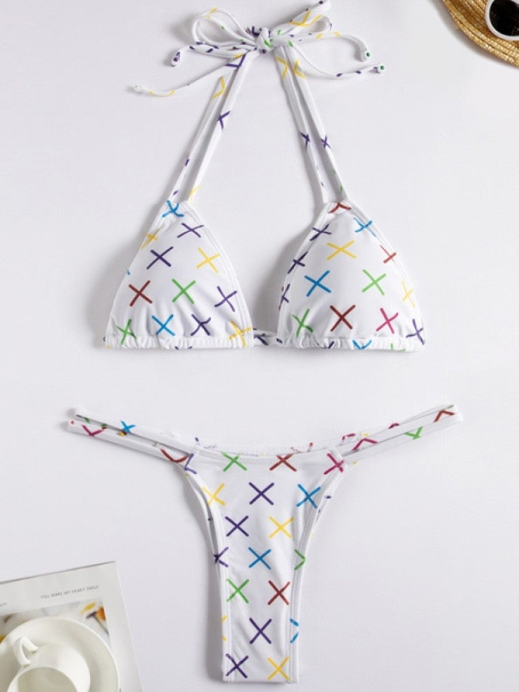 X Print Bikini Set