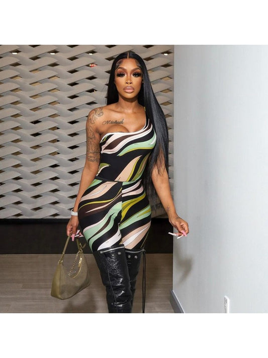 One Shoulder 2 Piece Set