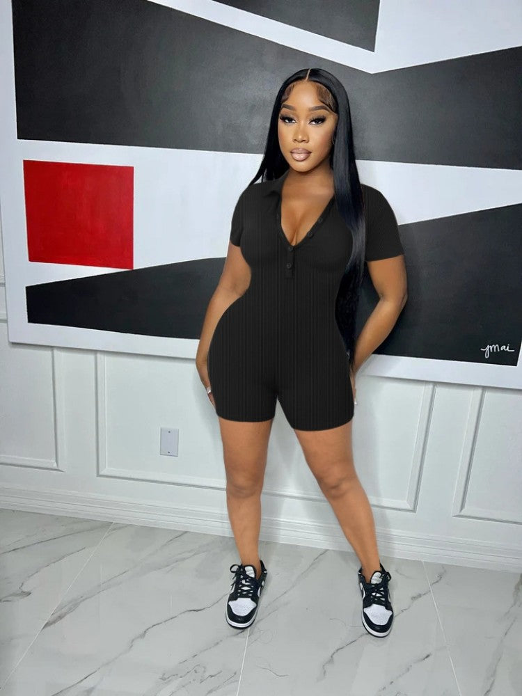 Pure Color Short Sleeve Dress