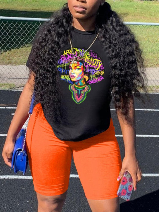 Graphic Tee & Biker Short Set