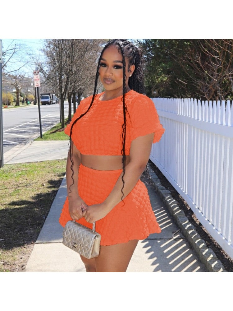 Plain 2 Piece Skirt Set