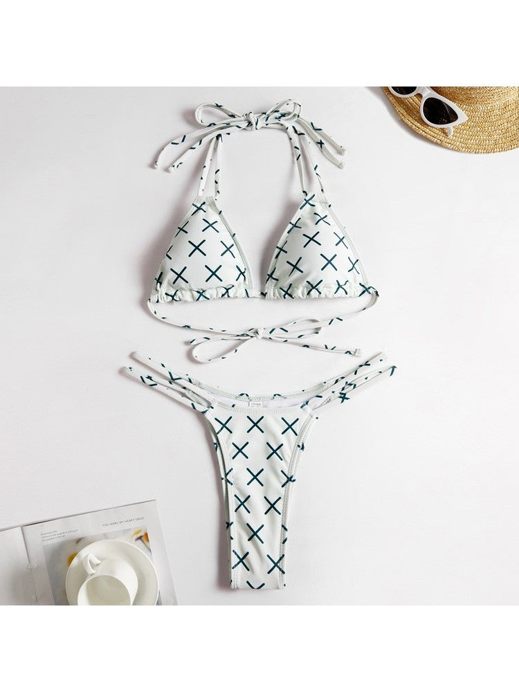 X Print Bikini Set