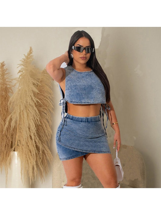 Denim Skirt Set