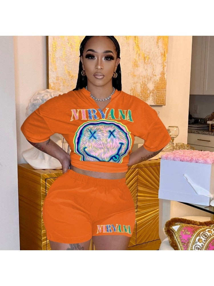 Letter Print Short Set