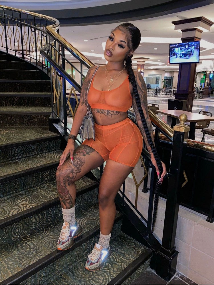 See Through Short Set