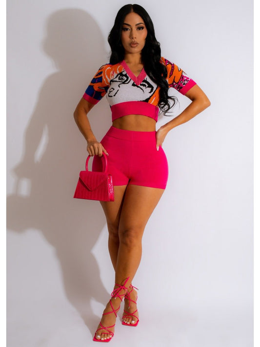Fashion Print Short Set