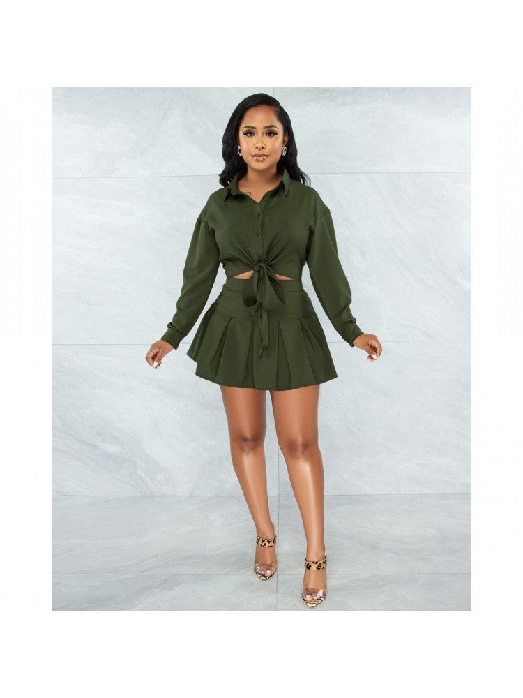 Long Sleeve Blouse & Skirt Set