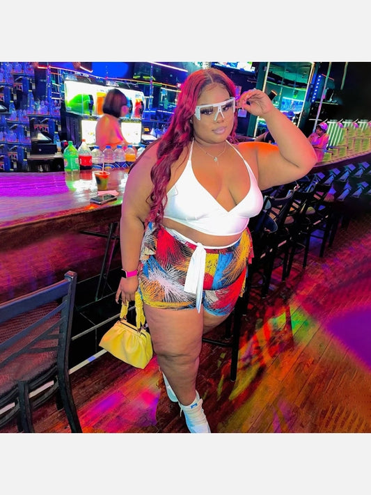 Plus Size V Neck Set