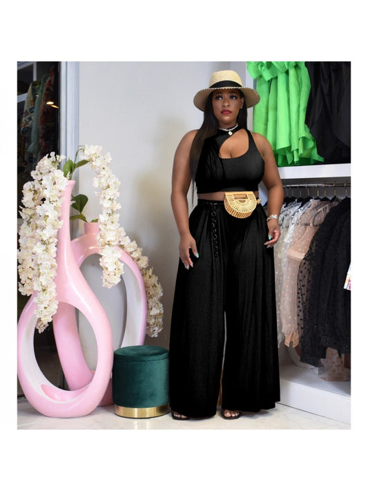 Plus Size Wide Leg Pants Set