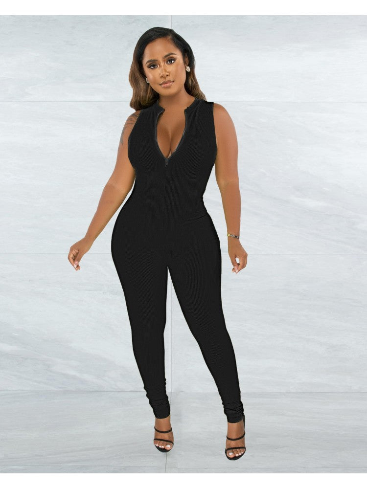 Fitted Sleeveless Jumpsuit